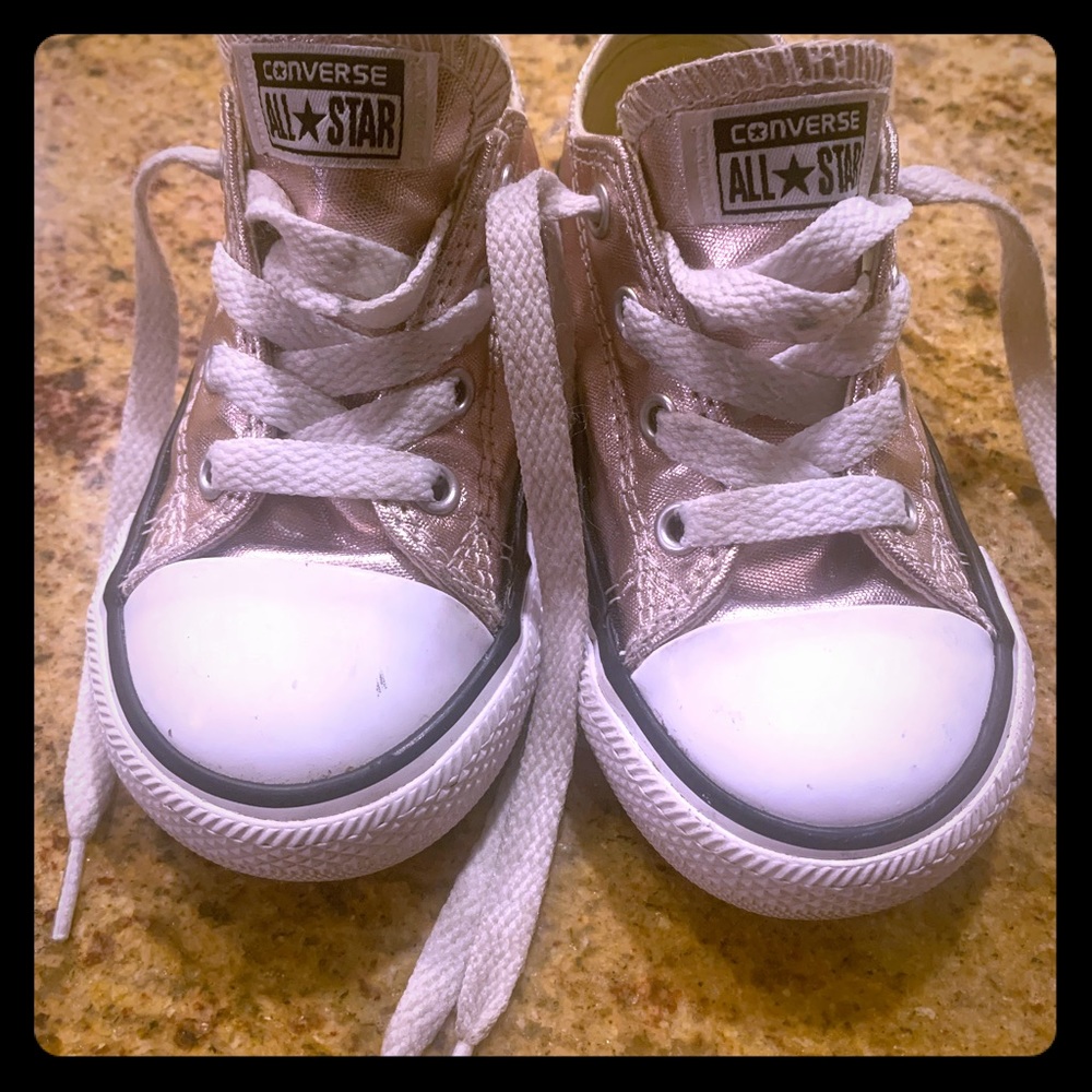 Rose Gold Toddler Converse Tennis Shoes